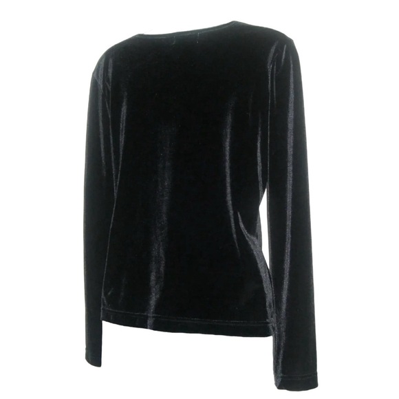 Vintage 90's Gantos Blouse Black Crushed Velvet Goth Gothic Grunge egirl ALT y2k - Picture 5 of 9